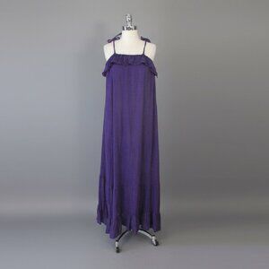 vintage 80s DiCarlo Gauze Summer Casual Ruffled Sundress M